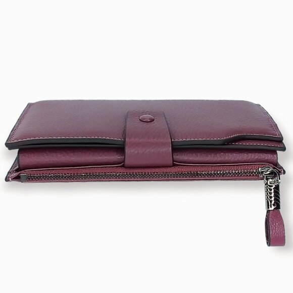 Itslife Bifold Wallet Purple Pebbled Leather RFID Large Capacity Multi Pockets - Picture 4 of 14